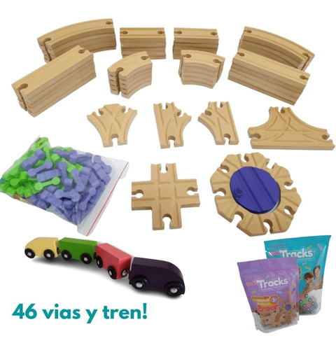 Tracks Pack 46 Tramos + Tren Didáctico Compatible Trencity