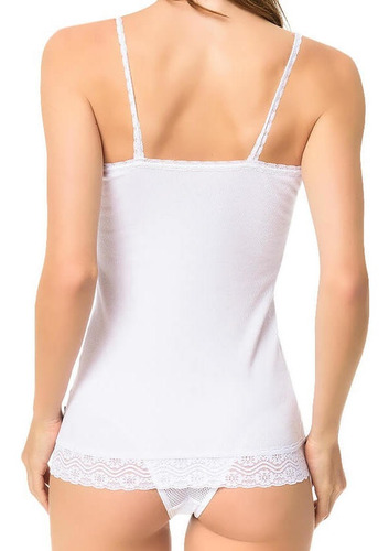 Imagem 2 de 2 de Blusa Regata Calvin Klein Underwear Canelada Com Renda In100