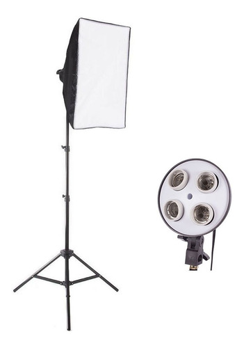 Kit Soft Box Estúdio 50x70cm Suporte 4 Lâmpada Contínua E27