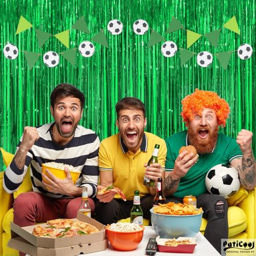Telón De Fondo Verde Con Flecos Para Fiestas