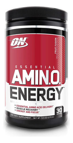 Suplemento en polvo Optimum Nutrition  Essential Amin.o. Essential Amin.o. Energy aminoácidos sabor fruit fusion en pote de 270g