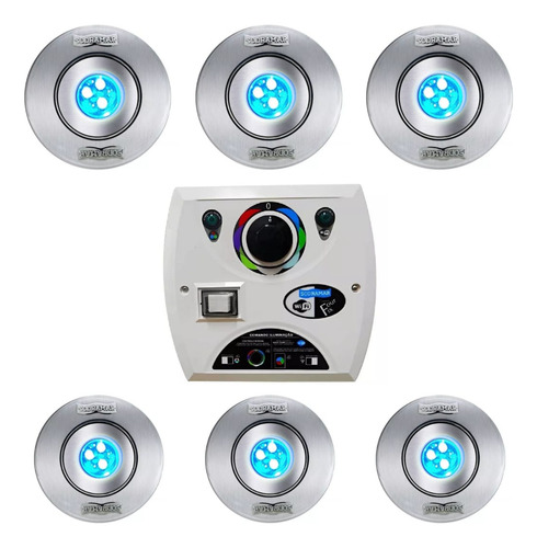 Kit Iluminação 6 Hiper Led 9w Inox + Comando Wifi Sodramar