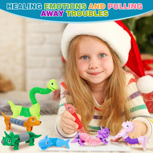 Tubos Pop Fidget Toys Kabvry Animal, Paquete De 10 Unidades