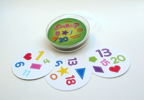 Imagen 3 de 9 de ¿cuál Es? Juego De Cartas. Números Y Formas Geométricas