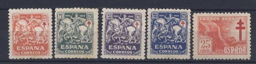 Serie Estampillas De España Año 1945 Peq Detalles