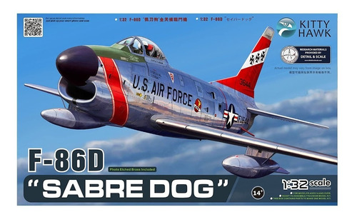 Maqueta Kitty Hawk - Avión F-86d  Sabre Dog  - 1:32 