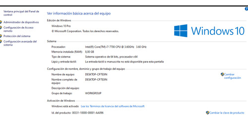 Pc Lenovo V520s Core I7 7700 - 8 Gb - Ssd 480 - Wifi (Usado)