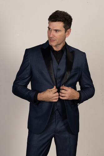 Terno Slim Fit Masculino Lapela De Cetim Clássico Italiano