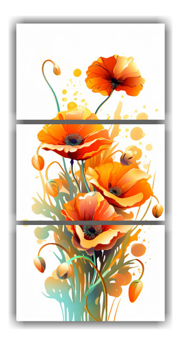 Tres Artes De Pared Pinturas Camelia Personalizadas 120x60cm