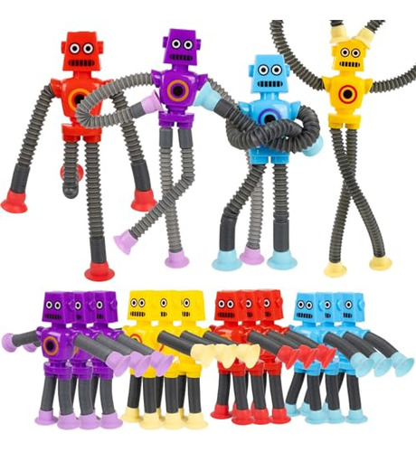 Paq 12 Juguetes De Robot Con Ventosa Telescópica Que Cambian