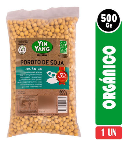 Poroto De Soja Orgánico 500g Yin Yang - Vbienestar