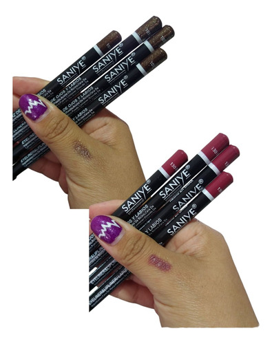 Set 8 Delineadores De Lapiz Ojos Y Labios Colores Intensos