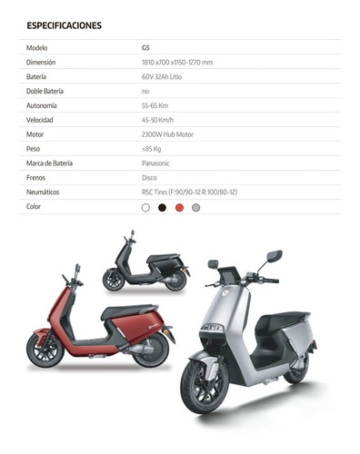 Imagen 2 de 5 de Yadea Scooter Electrico Modelo G 5