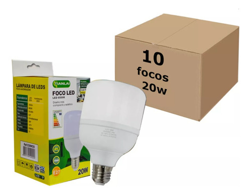 Paquete De 10 Foco Bala Super Led 20w Encapsulado Blanco 