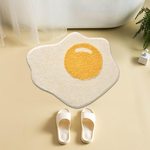 Alfombra De Baño De Huevo Escalfado, Alfombrilla De Felpa