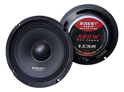 Bocina Medio Rango Bossney Para Carros Pickups & Suv 50w 2u Negro