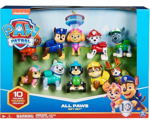 Paw Patrol, Set De 10 Figuras De Juguete Coleccionables