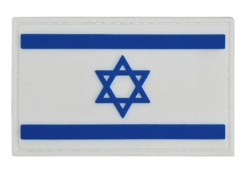 Bandeira  Israel 5x8 Cm Borracha Emblema 3d Tático Militar 