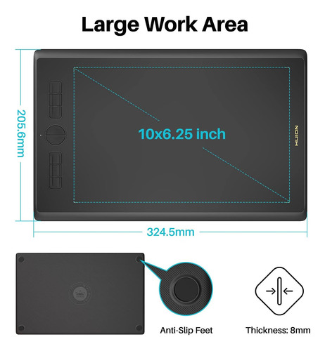 Tableta De Dibujo Inspiroy H610x Tableta Gráfica Digit...