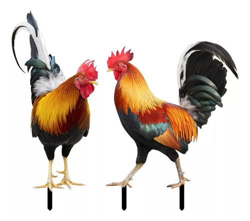 2 Piezas De Decoración Tridimensional Con Forma De Gallo De