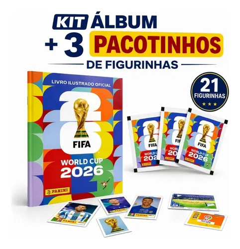 Álbum Oficial Copa Do Mundo 2026 Brochura + 21 Figurinhas