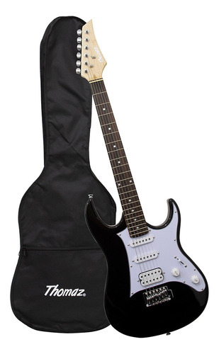 Kit Guitarra Elétrica Teg 310 Preto Com Capa Thomaz Material Do Diapasão Pau-rosa Orientação Da Mão Destro