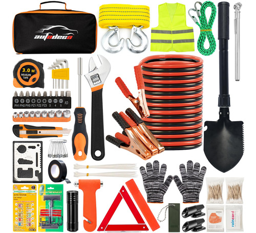 Autodeco Kit De Emergencia Para Automovil De 82 Piezas, Kit