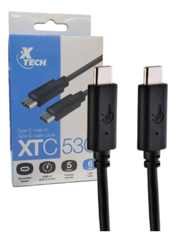 Cable Usb Xtech Xtc-530 Tipo C Macho A Tipo C Macho 1.8m
