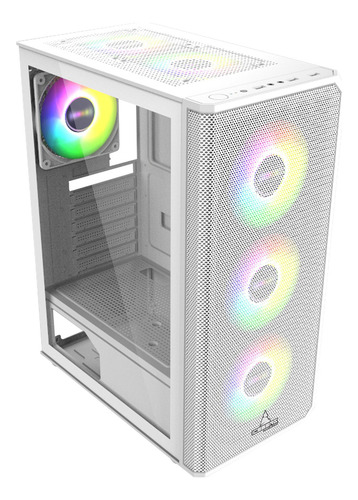 Caja Gabinete Iceberg Flow E Blanca X4 Fan Argb Atx Blanco