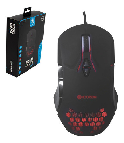 Mouse Gamer Hoopson 2750 Dpi Sensor Avago 5050 Rgb Msg-203 Cor Preto