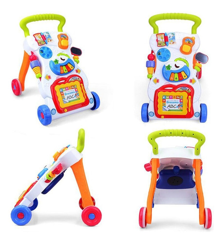 Caminadora Andadera Musical Multifuncional Unisex Para Bebé Color Multicolor