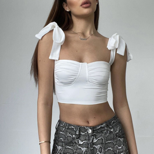 Camiseta Playera Para Mujer Cuello Cuadrado Pajarita Tirante