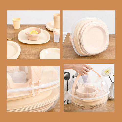 Juego De Utensilios De Cocina Para Acampar, Vajilla Duradera