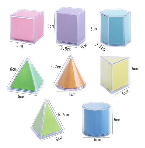 8 Piezas Transparentes 3d Formas Geométricas Montessori