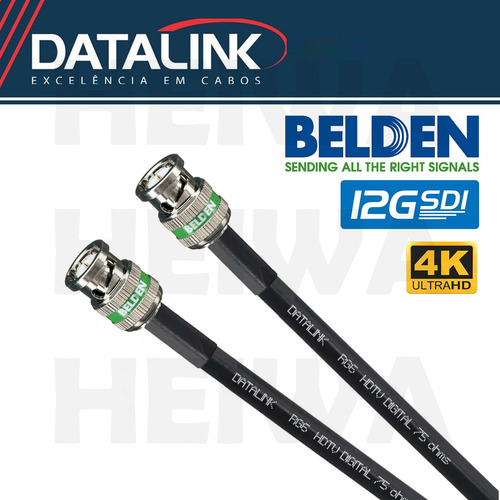 Cabo 50m Sdi Bnc 12g 4k Rg6 95% Datalink Belden Ref 1694a