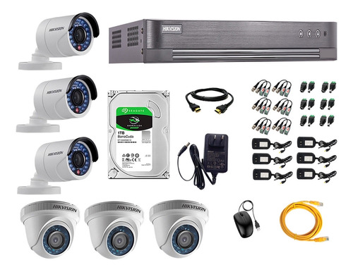 Kit 6 Camaras De Seguridad Hikvision Full Hd 1080p P2p