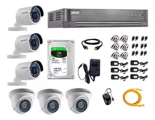 Kit 6 Camaras De Seguridad Hikvision Full Hd 1080p P2p