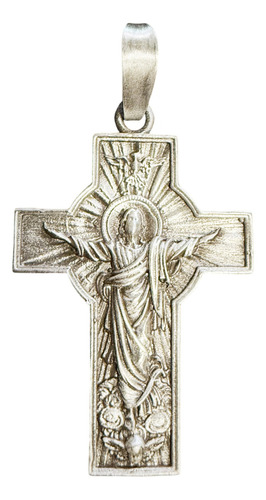 Dije De Plata Cruz De Cristo Resucitado Elegancia Con Fe Ideal Para Regalo Boda Xv Años Primera Comunión Bautizo