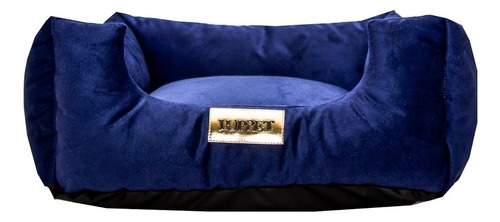 Cama Luppet Quadrada Super Luxo Para Cachorro Azul Gg