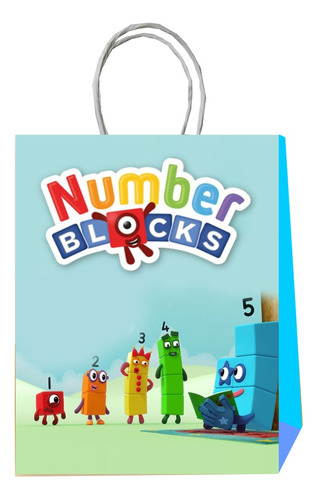 6 Bolsas Sorpresa Dulces Cumpleaños Number Blocks