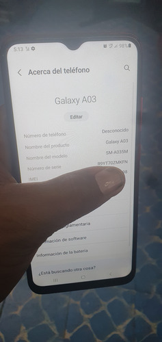 Celular Samsung A03 Liberado Sin Fallas 64 Y 4 De Ram,android 13 (Usado)