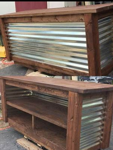 Barra Bar Madera Y Chapa. 1 Mt X 45, Alto 90 Cm