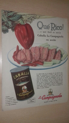 P281 Clipping Publicidad Caballa La Campagnola Año 1957