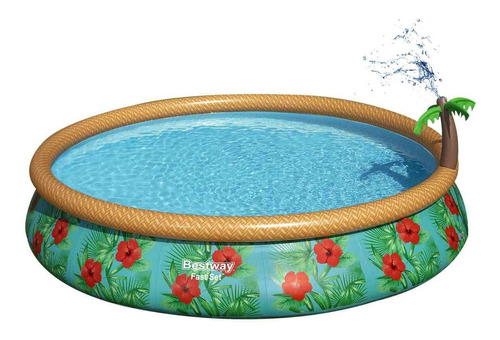 Alberca Inflable Rociador Redonda Bomba Filtro 457cm Bestway Color Multicolor