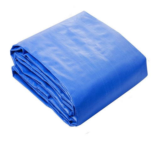 Lona Plástica Azul Tecido Impermeável 5x2 + Ilhoses C/ 50cm