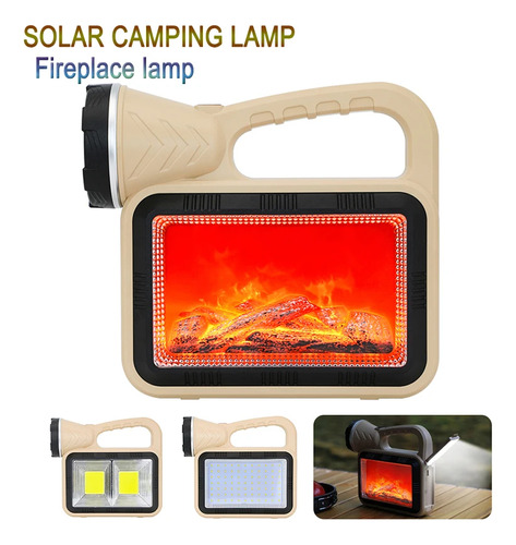 Lanterna Led Solar Chama Lâmpada ,usb,camping, Multi-função