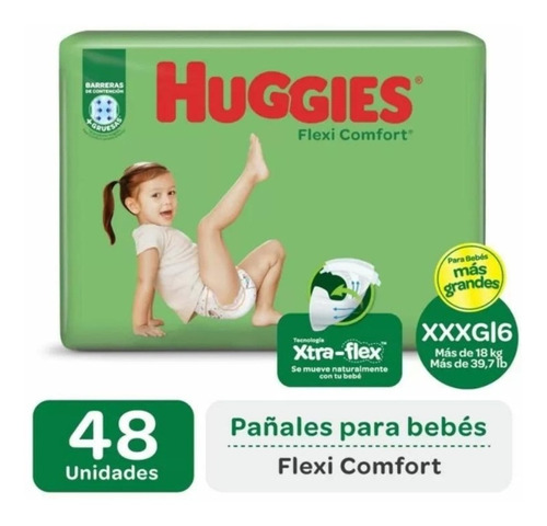 Pañales Huggies Flexi Comfort Ahorrapack Xxxg Bolson 48 Un