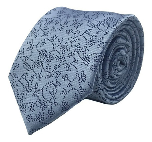 Corbata Microfibra 7cm Celeste Text Azul 743 Philippe Salvet