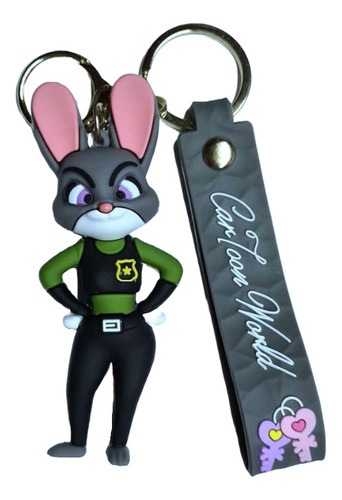 Llavero De Goma 3d Pvc + Correa Personaje Judy Peli Zootopia