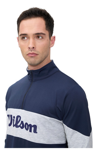 Sudadera Deportiva Wilson Con Franja Gris Para Hombre